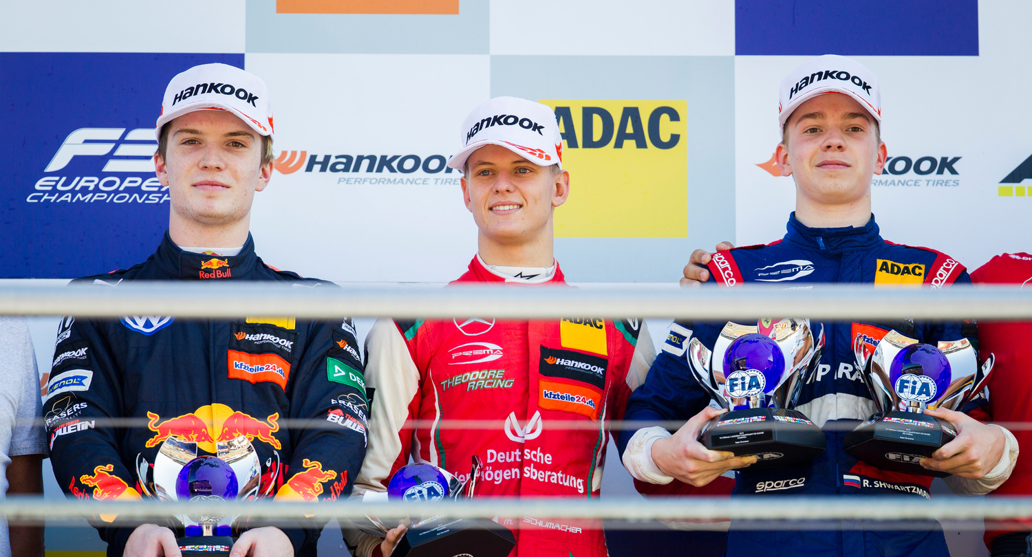 Schumacher / Ticktum / Shwartzman / Podium – Top 3 – EuroF3 2018