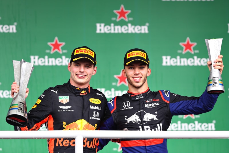 2019 Brazil Max Verstappen, Pierre Gasly Podium