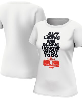 Formula 1 Just Leave Me Alone Graphic T-Shirt - White - Womens
