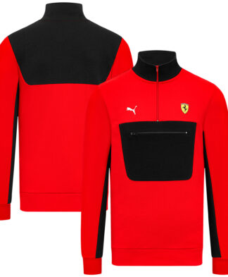 Scuderia Ferrari Puma Quarter Zip Top - Red