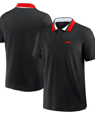 Formula 1 Essentials Tipped Pique Polo - Fiery Red