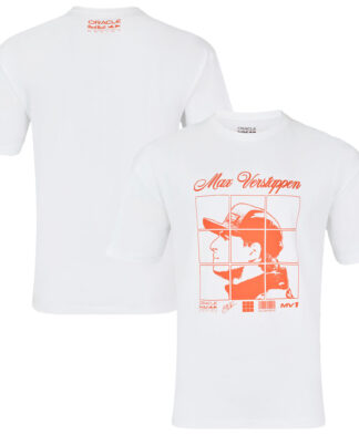 Red Bull Racing Max Verstappen Puzzle Driver T-Shirt - White - Unisex