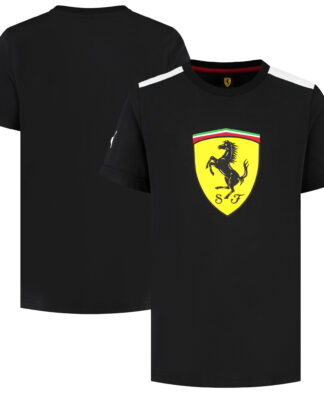 Scuderia Ferrari Puma Large Shield T-Shirt - Black - Kids
