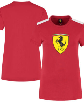 Scuderia Ferrari Puma Large Shield T-Shirt - Red - Womens