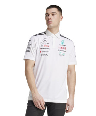 Mercedes AMG Petronas adidas F1 2025 Team Polo - White