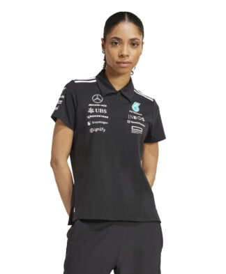 Mercedes AMG Petronas adidas F1 2025 Team Polo - Black - Womens
