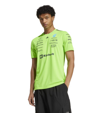 Mercedes AMG Petronas adidas F1 2025 Team Set Up T-Shirt - Lime