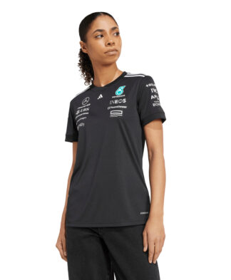 Mercedes AMG Petronas adidas F1 2025 Team Driver T-Shirt - Black - Womens