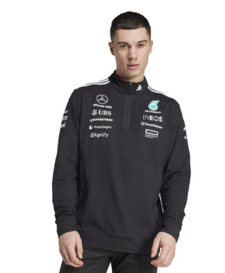 Mercedes AMG Petronas adidas F1 2025 Team 1/4 Zip Sweat - Black
