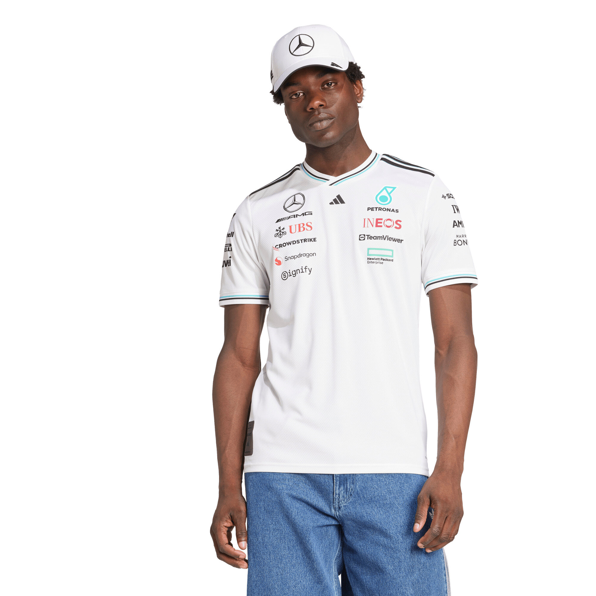 Mercedes AMG Petronas adidas Authentic Team Driver T-Shirt - White