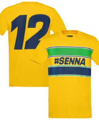 Ayrton Senna Stripe T-Shirt - Yellow
