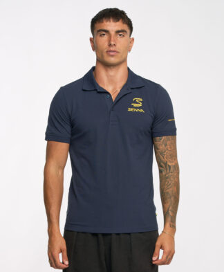 Ayrton Senna Logo Polo - Navy