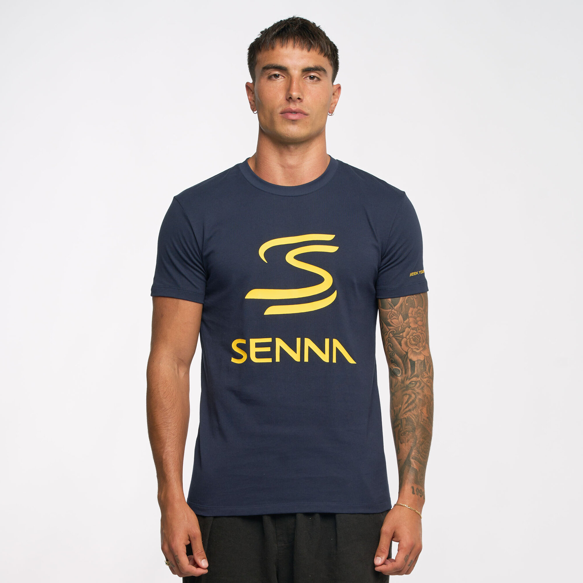 Ayrton Senna Logo T-Shirt - Navy