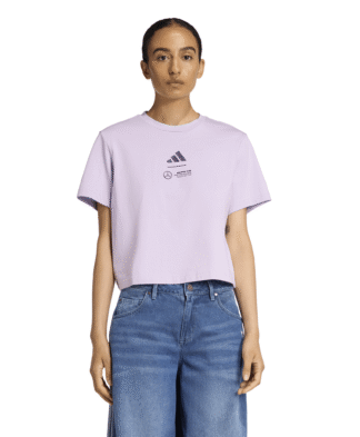 Mercedes AMG Petronas F1 adidas Premium Cropped T-Shirt - Lilac - Womens