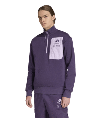 Mercedes AMG Petronas adidas F1 Premium Fleece Zip Top - Plum