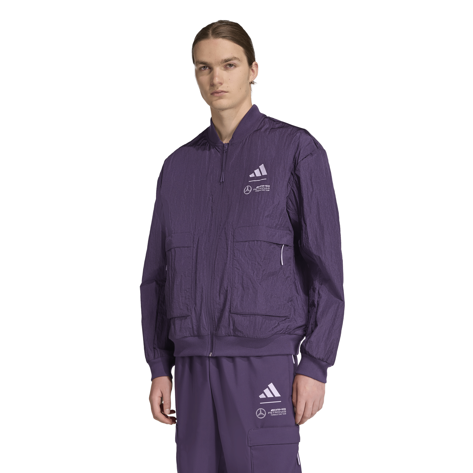 Mercedes AMG Petronas adidas F1 Premium Jacket - Plum