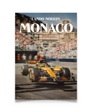 McLaren Lando Norris Monaco GP 2025 Winner - Pole Position & Track Record Poster